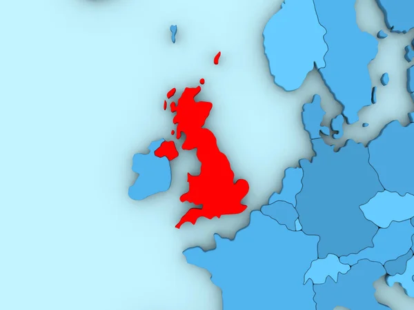 United Kingdom on 3D map — Stock Photo, Image