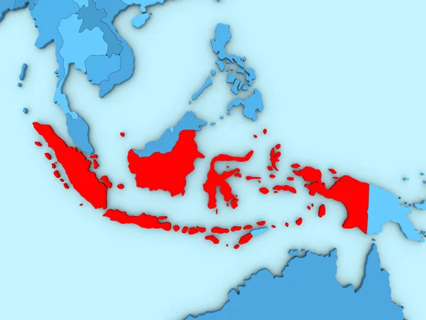 Ινδονησία 3d χάρτη — Φωτογραφία Αρχείου