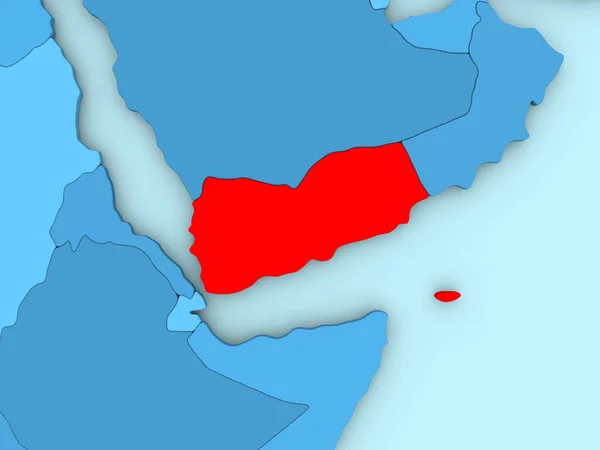 Yemen en el mapa 3D — Foto de Stock