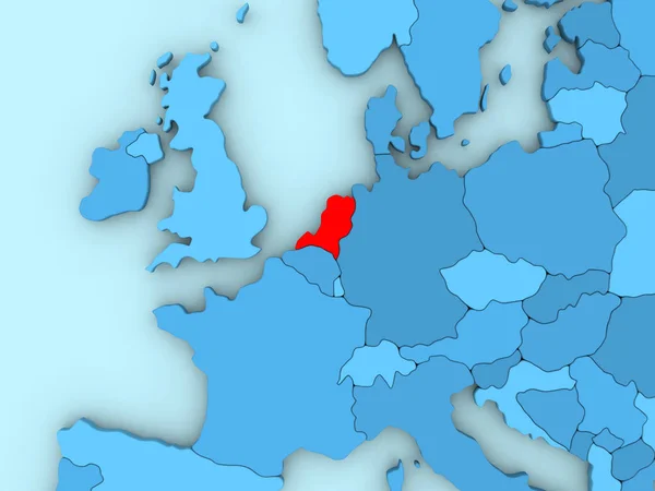 Hollanda 3d harita üzerinde — Stok fotoğraf