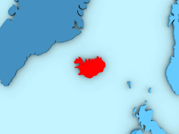 Islandia en el mapa 3D —  Fotos de Stock