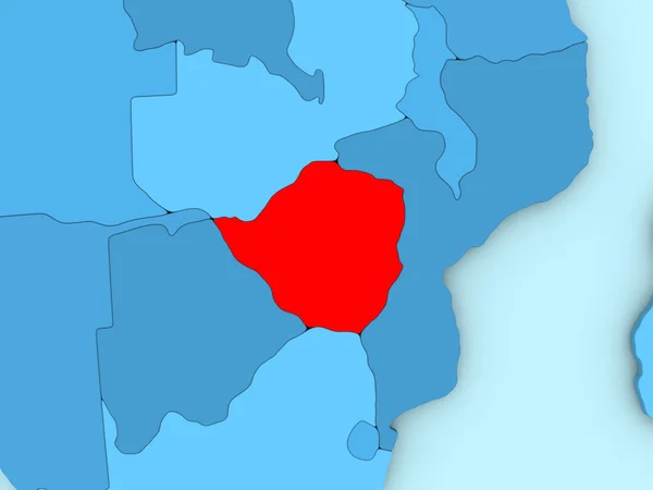 Zimbabwe na mapie 3d — Zdjęcie stockowe