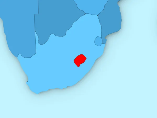 Lesotho en el mapa 3D — Foto de Stock