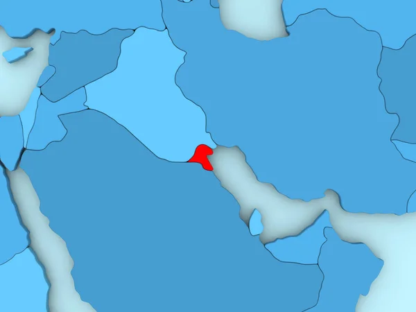 科威特在 3d 地图上 — 图库照片