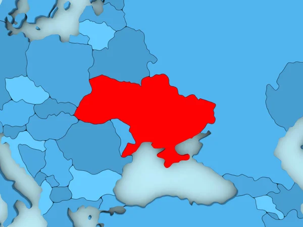 Украина на 3D карте — стоковое фото