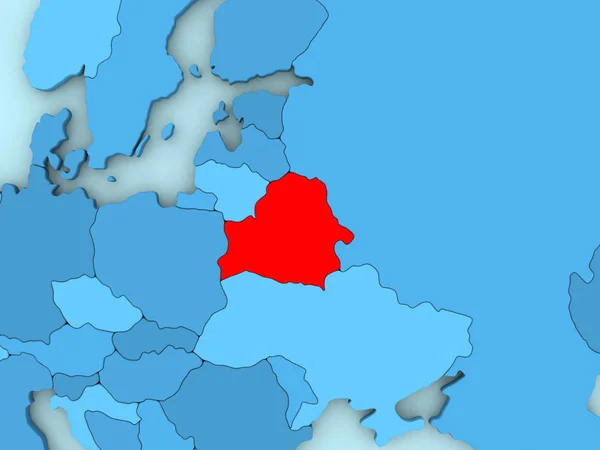 白俄罗斯在 3d 地图上 — 图库照片