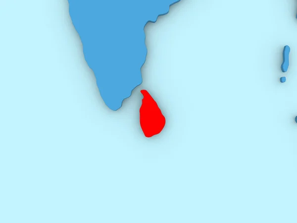 Sri Lanka no mapa 3D — Fotografia de Stock