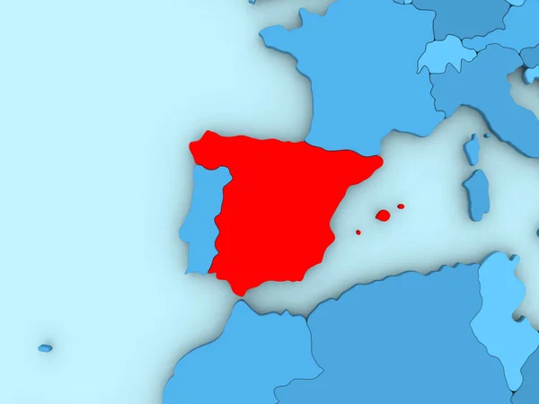 3 d マップ上のスペイン — ストック写真
