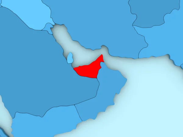 Förenade Arabemiraten på 3d-karta — Stockfoto