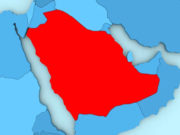 Arábia Saudita no mapa 3D — Fotografia de Stock