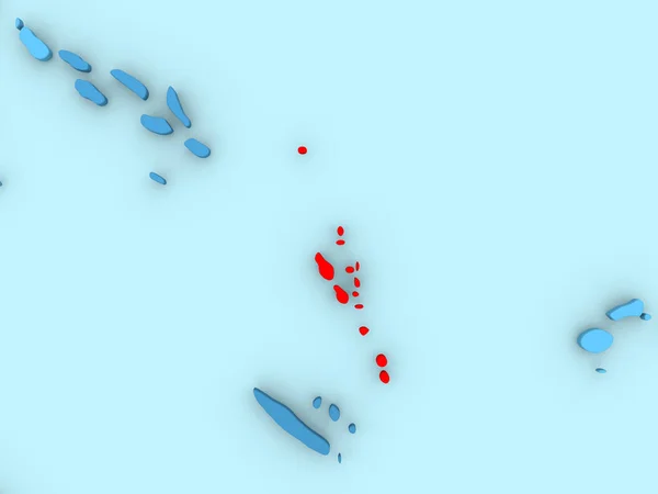 stock image Vanuatu on 3D map