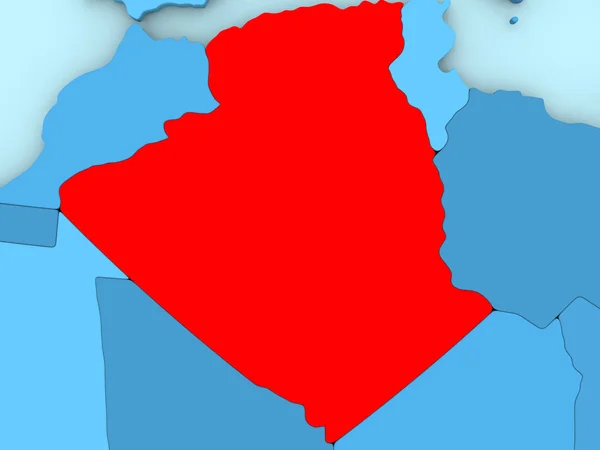 Cezayir 3d harita üzerinde — Stok fotoğraf