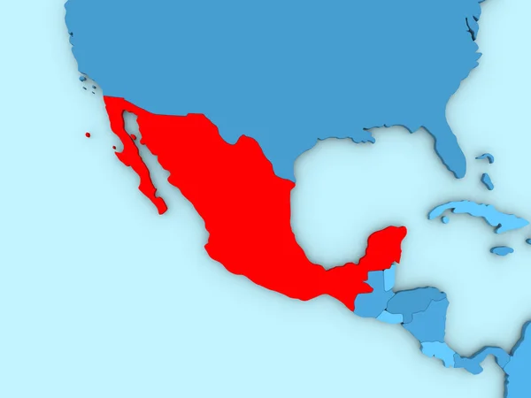 Mexiko auf der 3D-Karte — Stockfoto