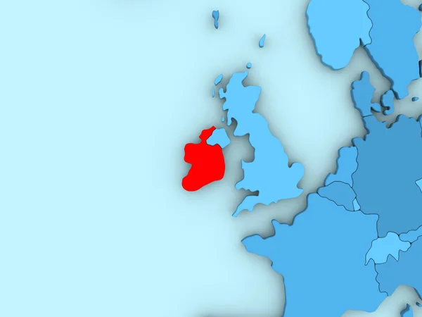 Ierland op 3d kaart — Stockfoto