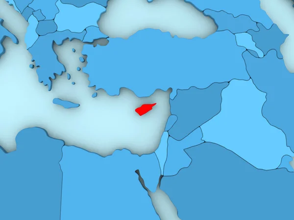 塞浦路斯在 3d 地图上 — 图库照片