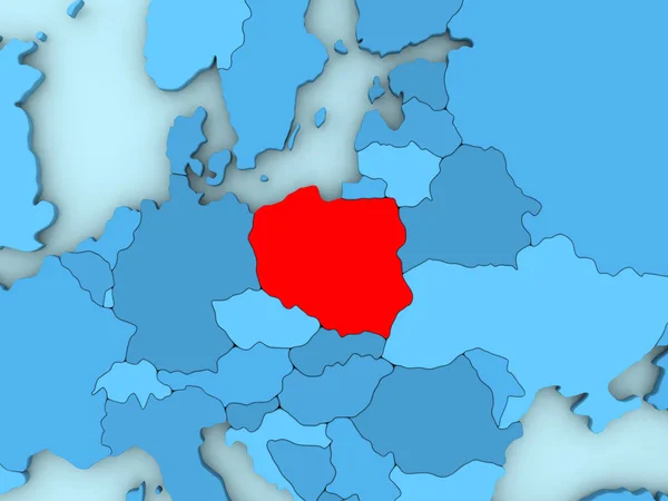 Lengyelország a 3D-s Térkép — Stock Fotó