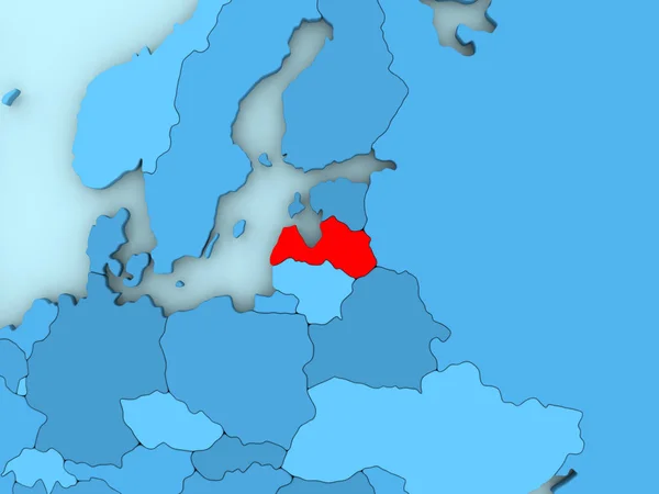 拉脱维亚在 3d 地图上 — 图库照片