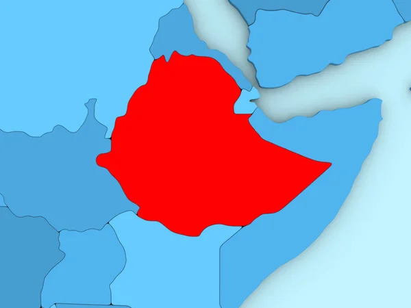 Ethiopie sur la carte 3D — Photo