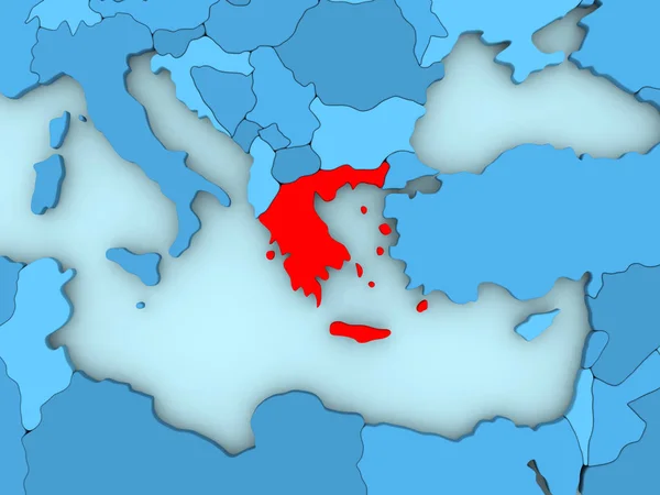 Görögország a 3D-s Térkép — Stock Fotó