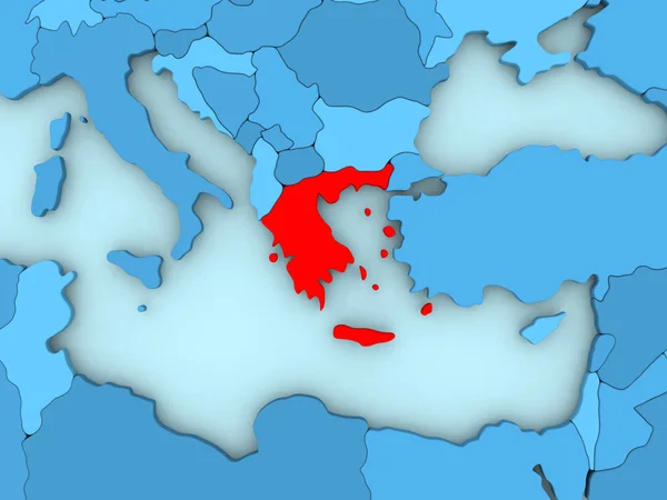 3d 지도에 그리스 — 스톡 사진