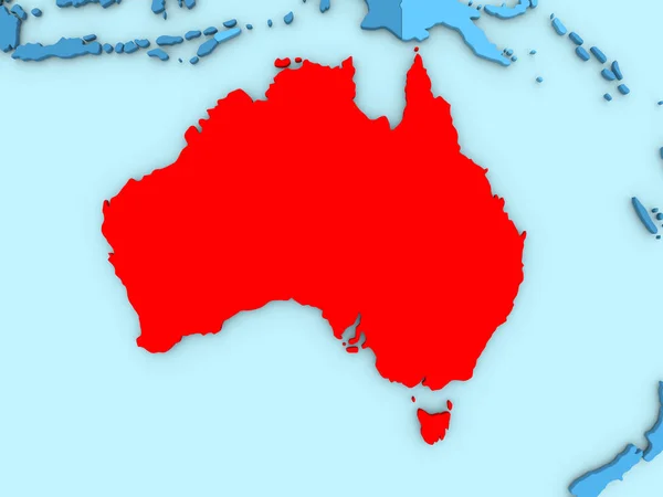 Australia sulla mappa 3D — Foto Stock