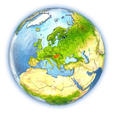 Macaristan izole küre üzerinde