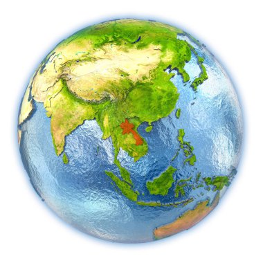 Laos izole küre üzerinde