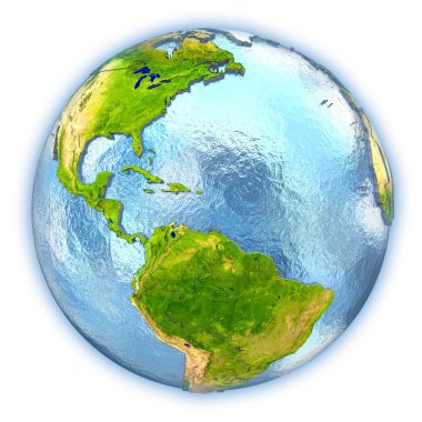 Caribbean izole küre üzerinde