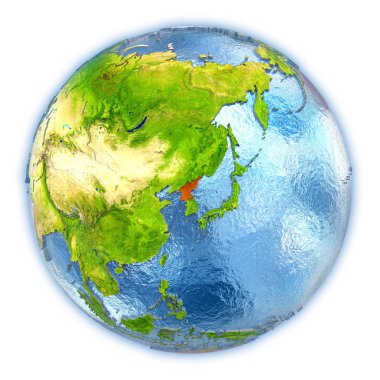 Kuzey Kore izole küre üzerinde