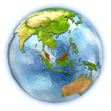 Malezya izole küre üzerinde