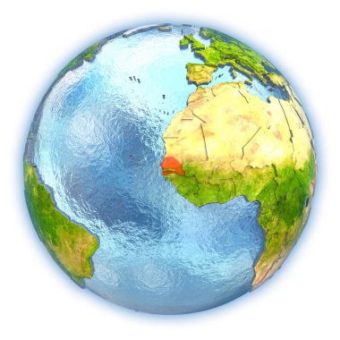 Senegal izole küre üzerinde