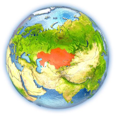 Kazakistan izole küre üzerinde