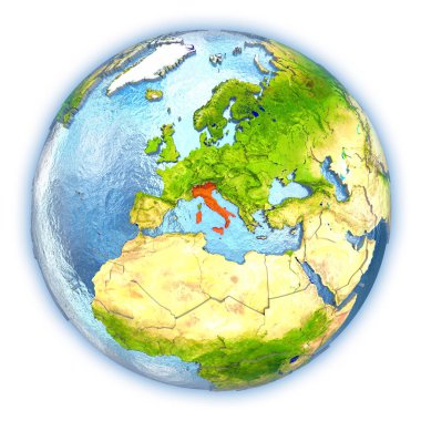 İtalya izole küre üzerinde