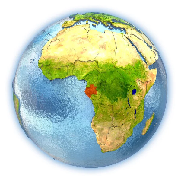 Gabon op geïsoleerde wereldbol — Stockfoto