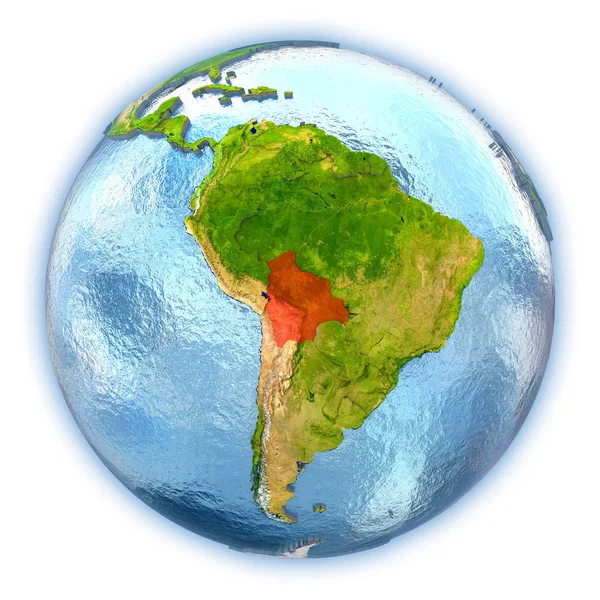Bolíviai elszigetelt globe — Stock Fotó