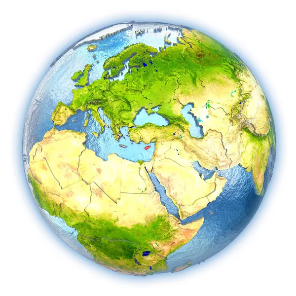 Cyprus on isolated globe — Stock Photo, Image