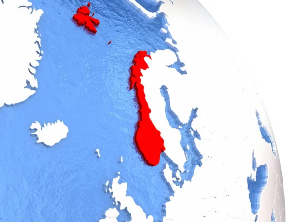 Norvège sur globe élégant — Photo