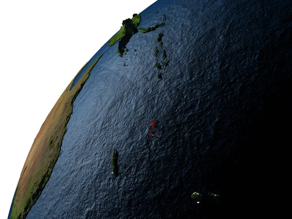 地球上の夜の赤でバヌアツ — ストック写真