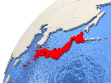 küre üzerinde Japonya