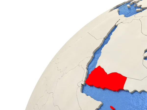 Dünya üzerinde Yemen — Stok fotoğraf