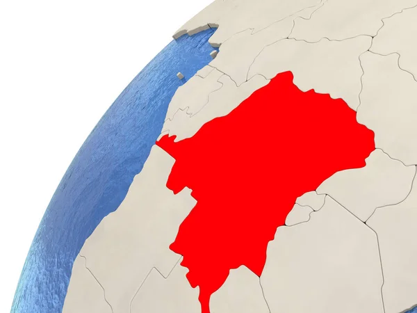 Демократическая Республика Конго на глобусе — стоковое фото