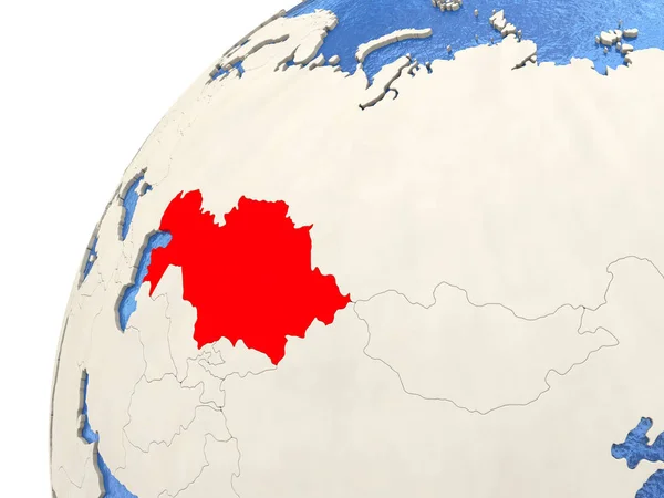 Kazakhstan on globe — Stock Photo, Image