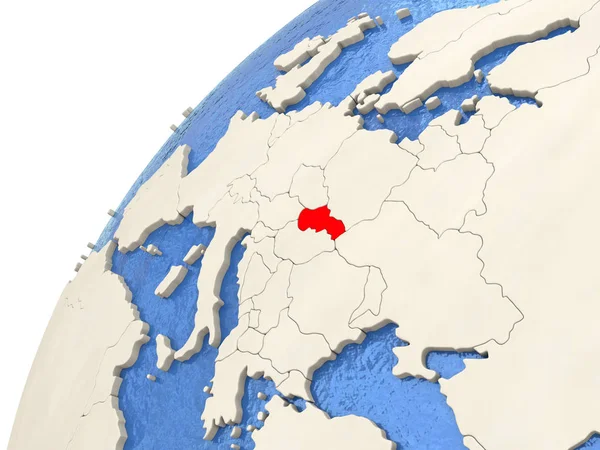 Словакия на глобусе — стоковое фото