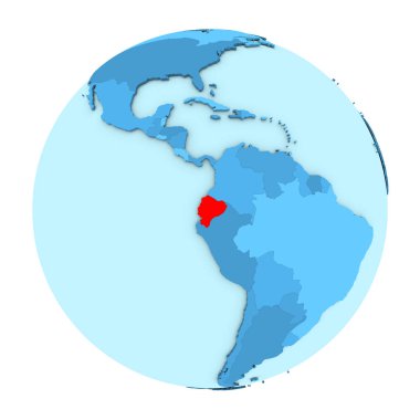 Ekvador izole küre üzerinde