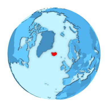 İzlanda izole küre üzerinde