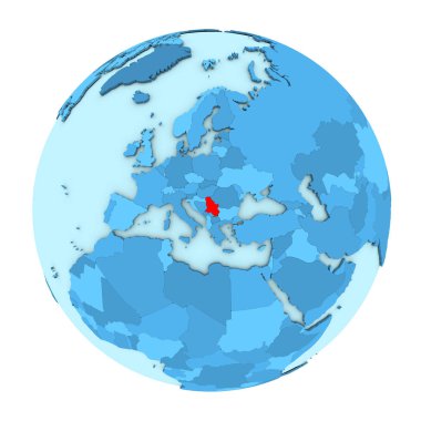 Sırbistan izole küre üzerinde