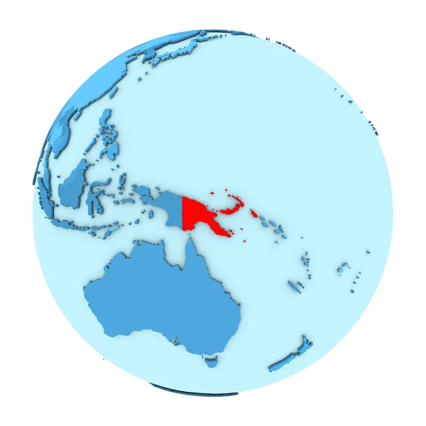Papua-Nowa Gwinea na całym świecie na białym tle — Zdjęcie stockowe