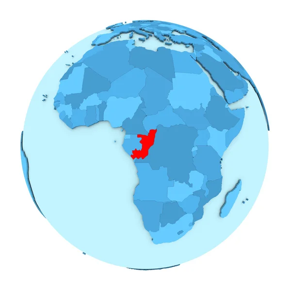 Congo op wereldbol geïsoleerd — Stockfoto
