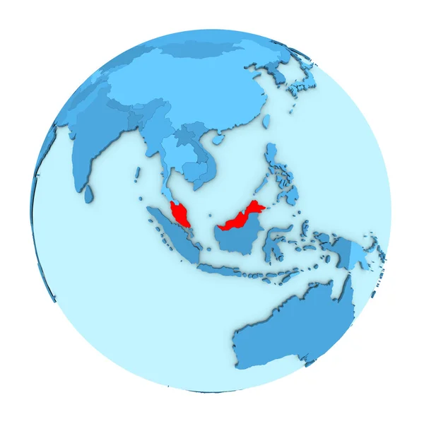 Maleisië op wereldbol geïsoleerd — Stockfoto