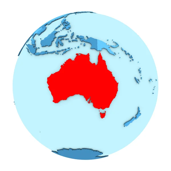Austrálie na zeměkouli, samostatný — Stock fotografie